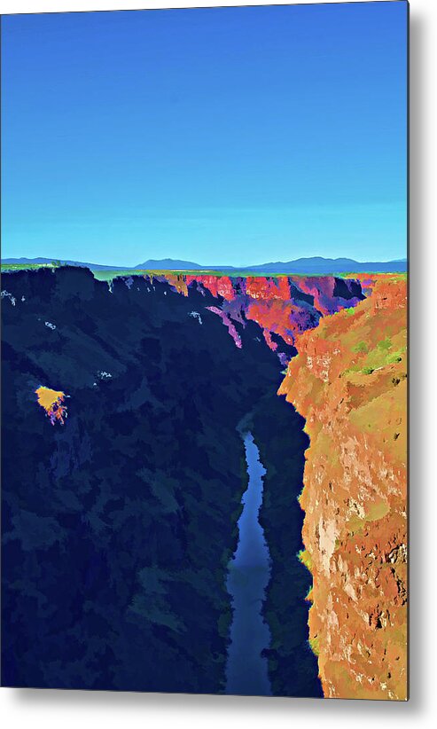 Rio Grande Metal Print featuring the digital art Rio Grande gorge by Charles Muhle