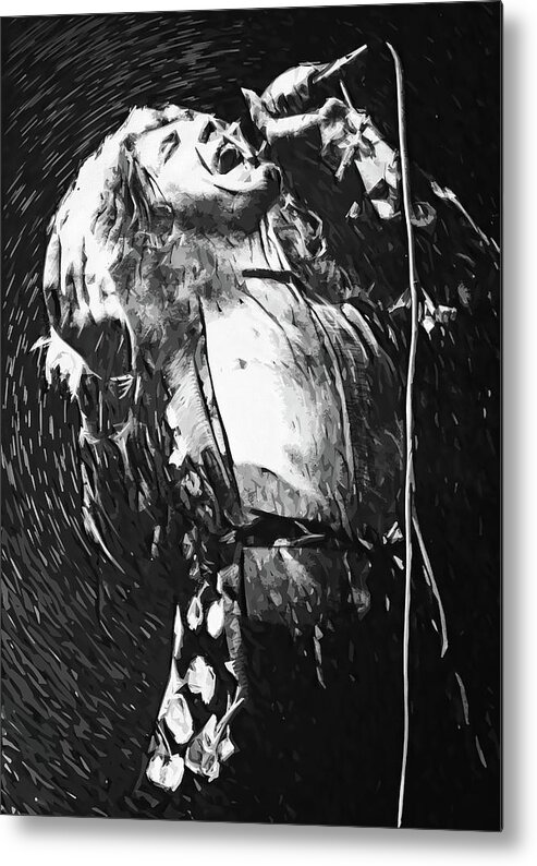 Led Zeppelin Metal Print featuring the digital art Robert Plant by Zapista OU