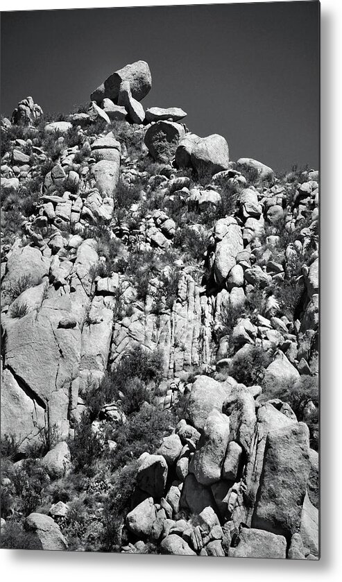 Landscape Metal Print featuring the photograph Rock Face Sandia Mountain by Ron Cline