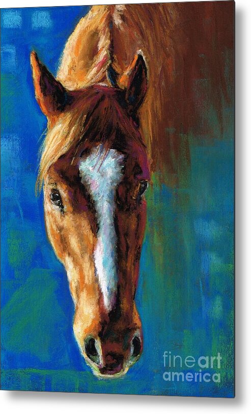 Equine Art Metal Print featuring the painting Rojo by Frances Marino