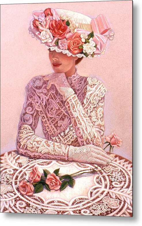 Woman Metal Print featuring the painting Romantic Lady by Sue Halstenberg