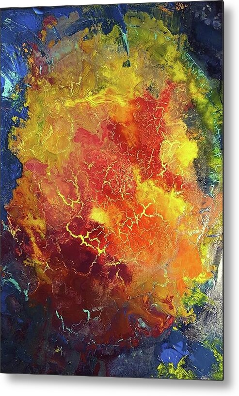 #abstractart #acrylicartforsale #artforsale #paintingsforsale #acrylicinks #acrylicinkpaintings Metal Print featuring the painting Rose Nebula by Cynthia Silverman