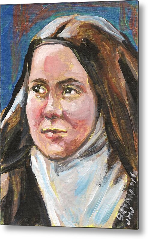 Catholic Metal Print featuring the painting Saint Therese the Little Flower by Bryan Bustard