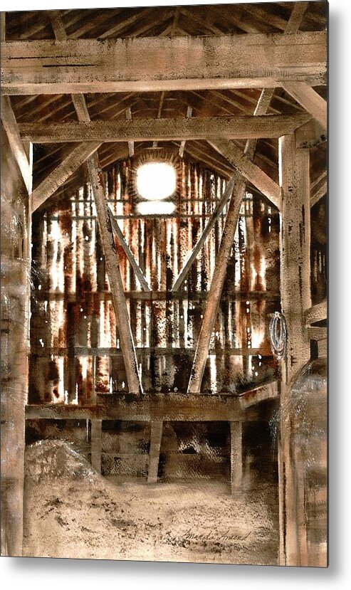 Barn Metal Print featuring the painting Sanctuary by Amanda Amend