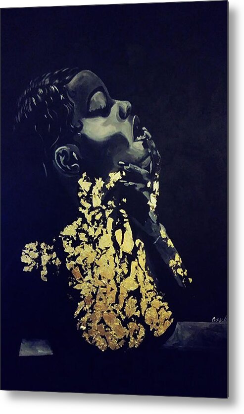 One Of My Favorite Muses Metal Print featuring the painting Seduction by Femme Blaicasso