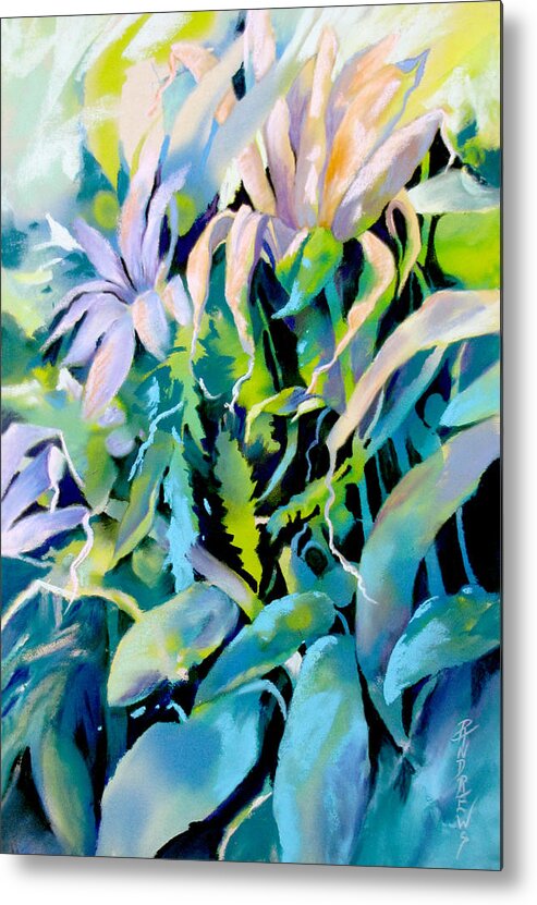 Abstract Metal Print featuring the painting Shadowed Delight by Rae Andrews