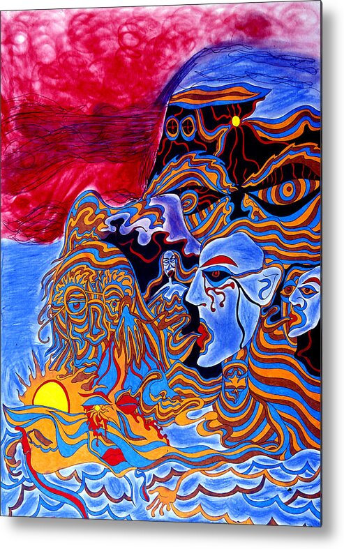 Abstract Metal Print featuring the print Shaman of the Red Sky by William Watson