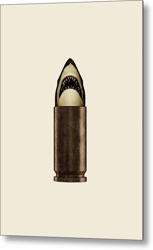 Bullet Metal Print featuring the digital art Shell Shark by Nicholas Ely