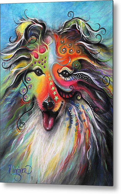 Sheltie Art Metal Print featuring the pastel Sheltie by Patricia Lintner
