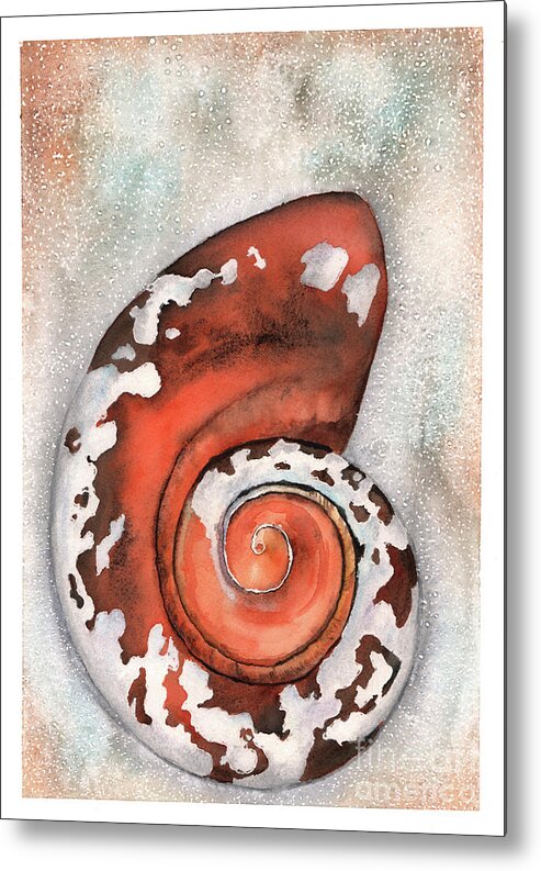 Seashell Metal Print featuring the painting Shining Shell by Hilda Wagner