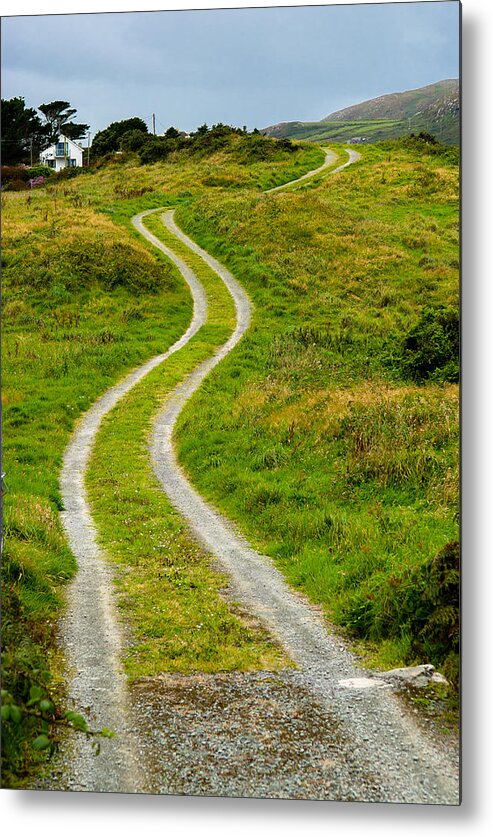 Photography Metal Print featuring the photograph Single Track Gravel Road upon a Hill by Andreas Berthold