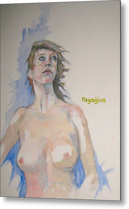 Female Metal Print featuring the painting Sketch for Megan V by Ray Agius