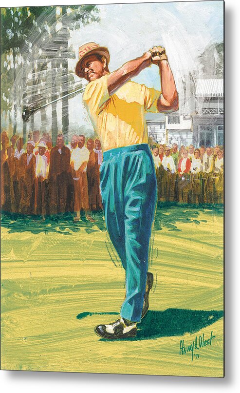 Sam Snead Metal Print featuring the painting Slam'n Sammy by Harry West