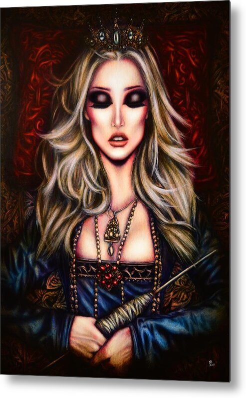 Red Metal Print featuring the painting Sleeping Beauty Painting by Tiago Azevedo Pop Surrealism Art by Tiago Azevedo