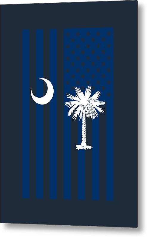 South Carolina Metal Print featuring the digital art South Carolina State Flag Graphic USA Styling by Garaga Designs