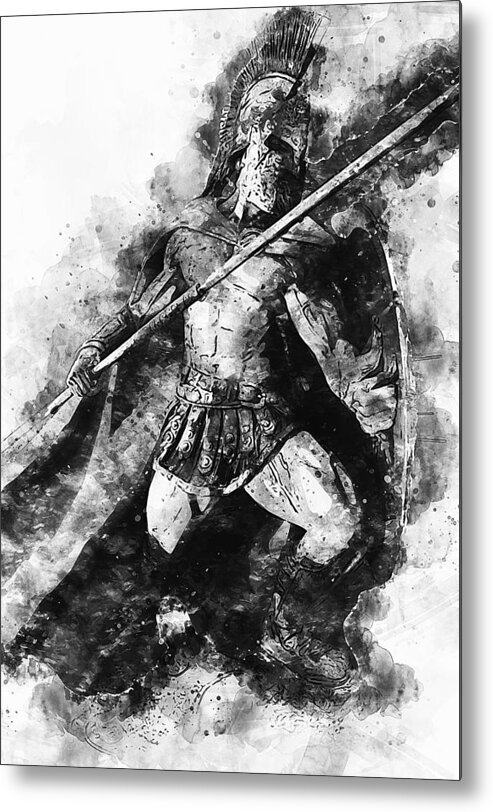 Spartan Warrior Metal Print featuring the painting Spartan Hoplite - 21 by AM FineArtPrints
