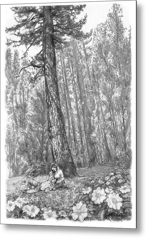 Trees Metal Print featuring the drawing Spring Time by Harry West