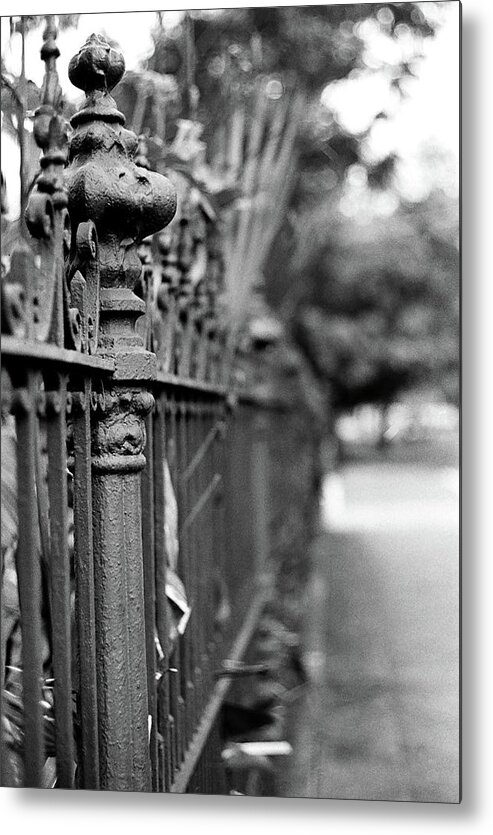 New Orleans Metal Print featuring the photograph St. Charles Ave Wrought Iron Fence by KG Thienemann