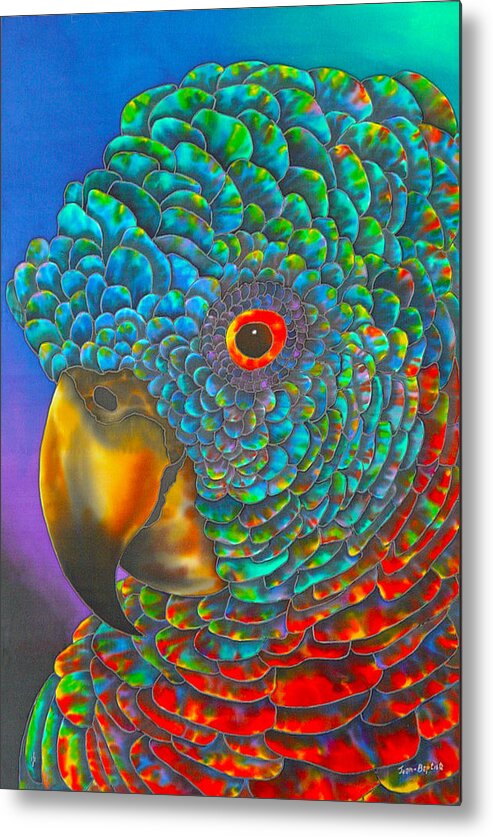  Metal Print featuring the painting St. Lucian Parrot - Exotic Bird by Daniel Jean-Baptiste