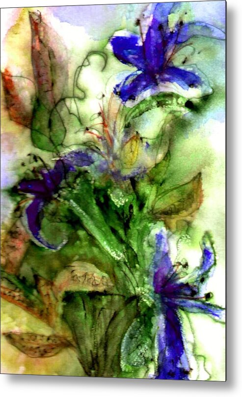 Flower Metal Print featuring the painting Starflower by Anne Duke