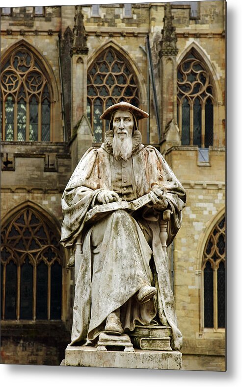 Statue Metal Print featuring the photograph Statue of Richard Hooker by Jeff Townsend