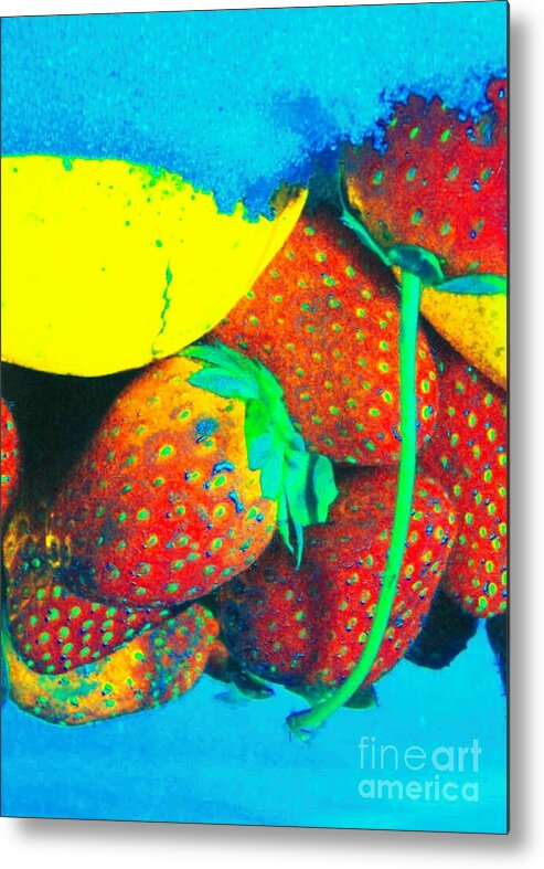 Strawberry Tangerine Pop Art Metal Print featuring the photograph Strawberry Sun by Kristine Nora
