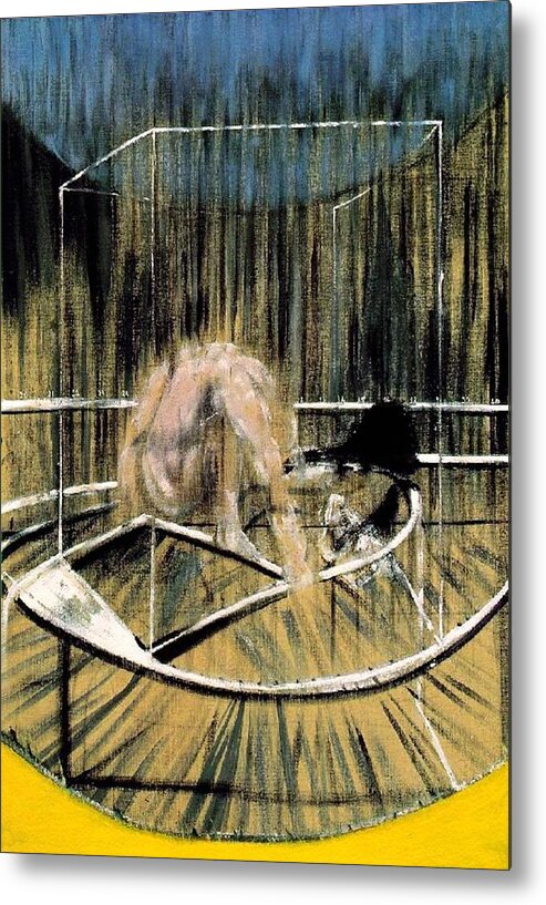 Francis Bacon Metal Print featuring the painting Study for Crouching Nude by Francis Bacon