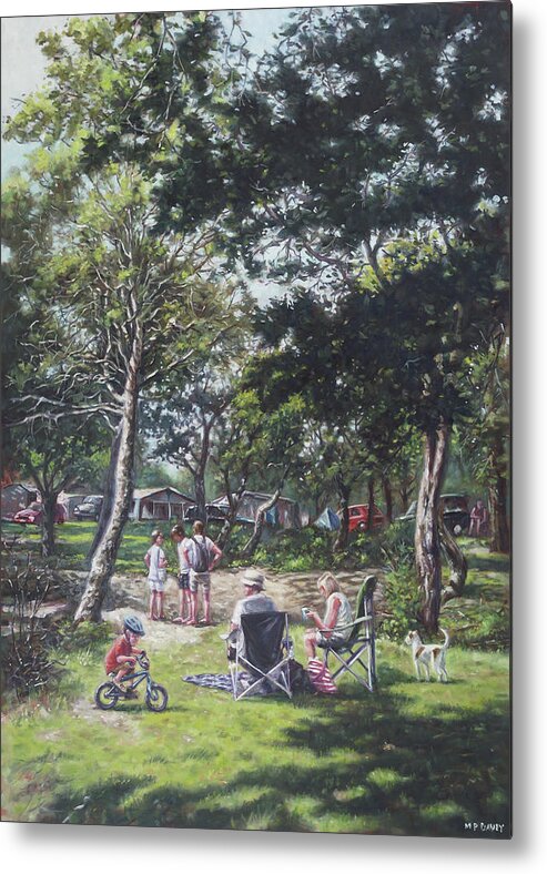 Camping Metal Print featuring the painting Summer New Forest Picnic by Martin Davey