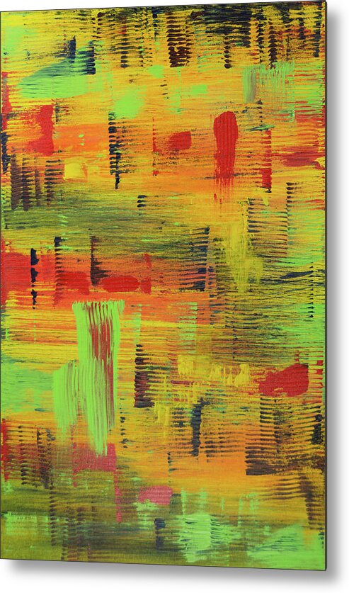 Abstract Metal Print featuring the painting Summer Sun by Angela Bushman