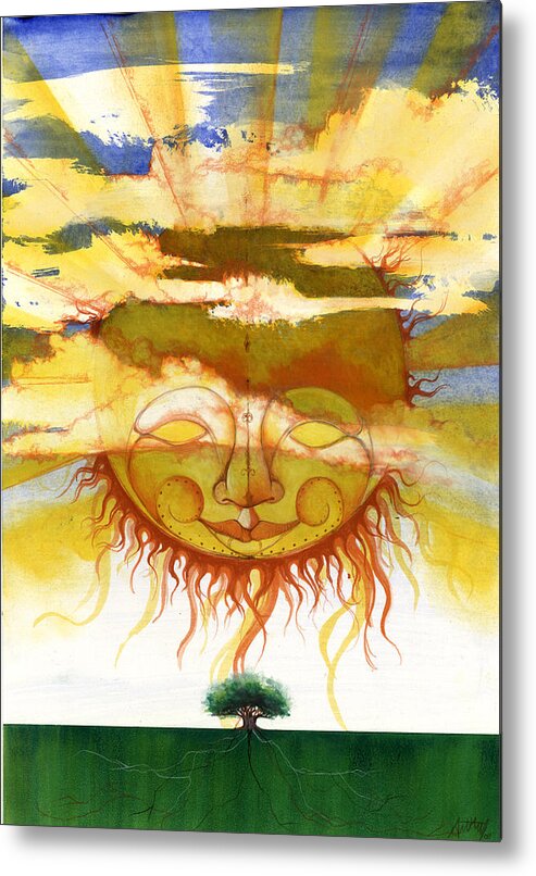 Sun Metal Print featuring the mixed media Sun1 by Anthony Burks Sr