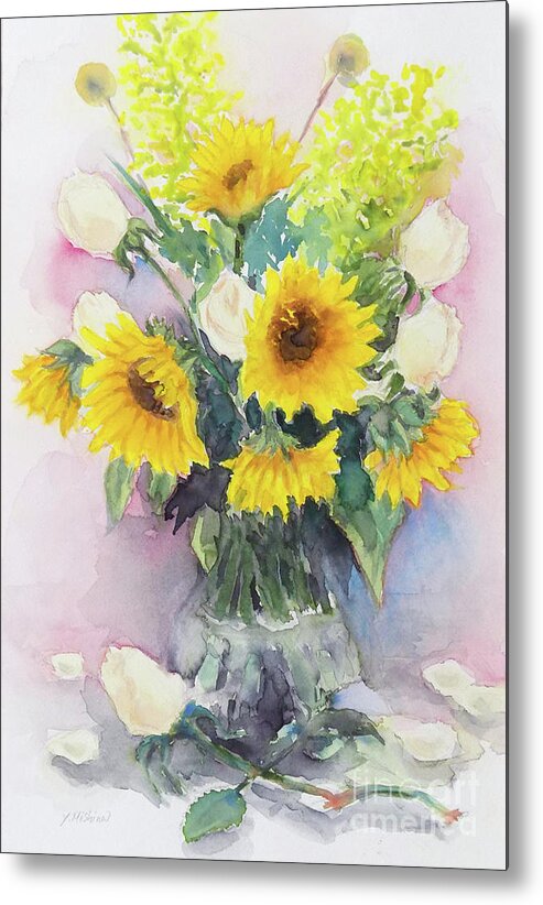 Sunflower Metal Print featuring the painting Sunflower-1 by Yoshiko Mishina