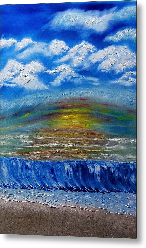 Sunset Metal Print featuring the painting Sunset at the Beach by Marie Lamoureaux