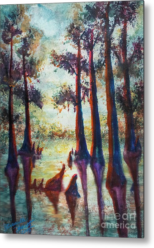 Landscape Metal Print featuring the painting SwampLight by Francelle Theriot