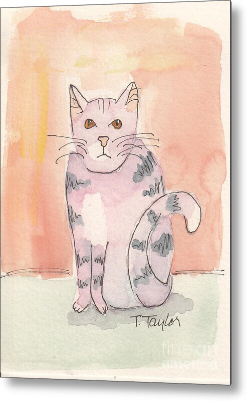 Cat Metal Print featuring the painting Tabby by Terry Taylor