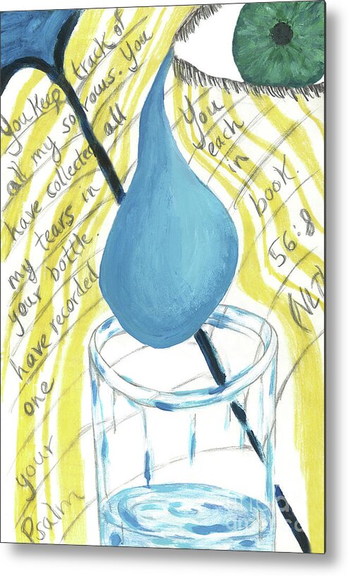 Prophetic Art Metal Print featuring the mixed media Tears In A Bottle by Curtis Sikes