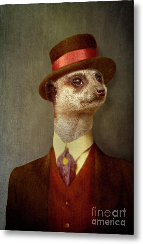 Ferret Metal Print featuring the digital art Ted by Martine Roch