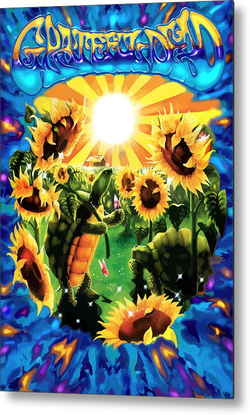 Grateful Dead Metal Print featuring the digital art Terrapin Sun Flowers by The Turtle
