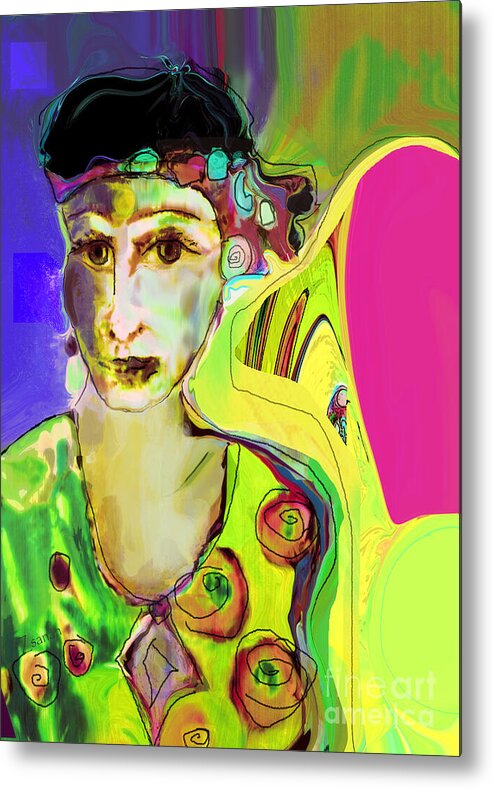 Portrait Metal Print featuring the mixed media The Artist in Fauve Working Artist by Zsanan Studio