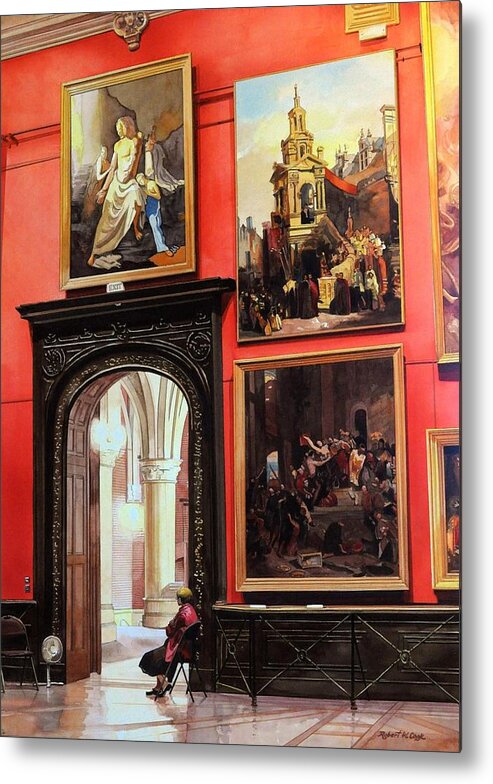 Museum Metal Print featuring the painting The Docent by Robert W Cook
