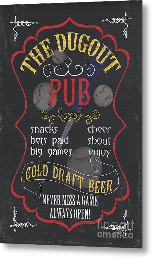 Beer Metal Print featuring the painting The Dugout Pub by Debbie DeWitt