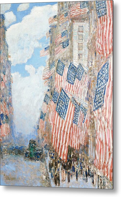 New York Metal Print featuring the painting The Fourth of July by Childe Hassam