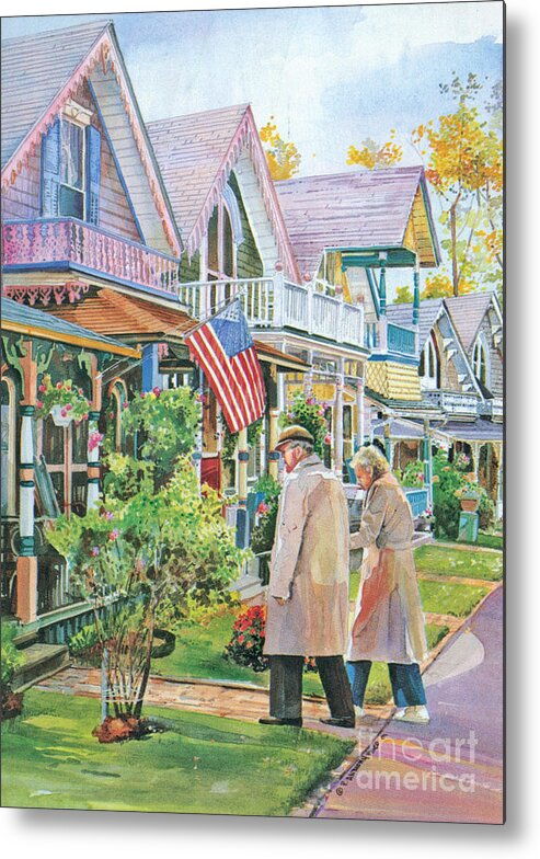 Gingerbread Cottages Metal Print featuring the painting The Gingerbread Cottages by P Anthony Visco