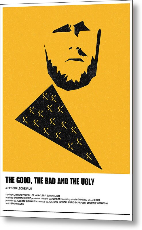 Clint Eastwood Metal Print featuring the digital art The Good Bad Ugly Clint Eastwood Poster by IamLoudness Studio