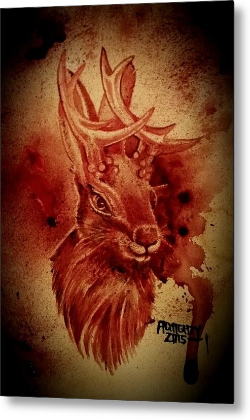 Jackalope Metal Print featuring the painting The Jackalope by Ryan Almighty