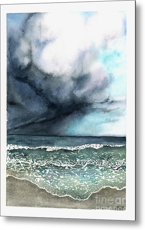 Storm Metal Print featuring the painting The Looming Storm by Hilda Wagner