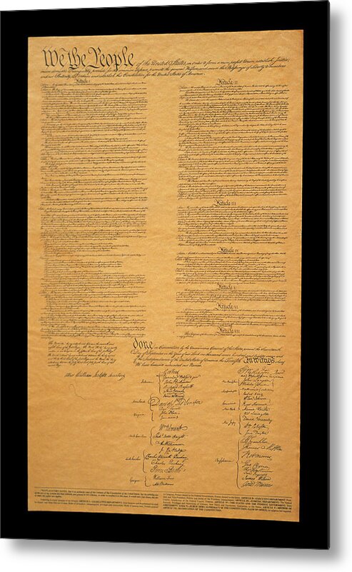 Photography Metal Print featuring the photograph The Original United States Constitution by Panoramic Images