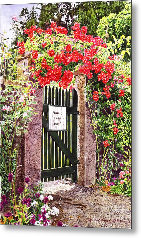 Garden Metal Print featuring the painting The Private Garden by David Lloyd Glover