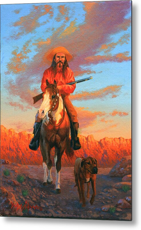 Scout With Dog Metal Print featuring the painting The Scout by Howard Dubois