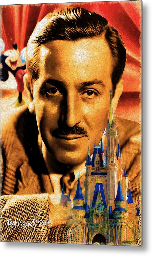 Painting Metal Print featuring the painting The World Of Walt Disney by Ted Azriel