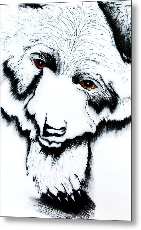 Bear Metal Print featuring the painting Through the Bears Eyes by Ayasha Loya